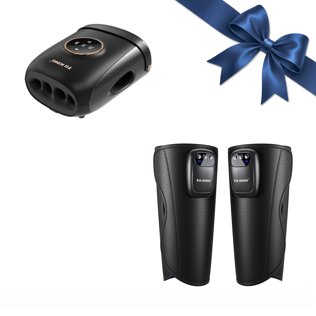 FIT KING Cordless Leg Massager for On-the-Go Relief FT-058A & FIT KING Finger and Hand Massager with Heat FT-095H