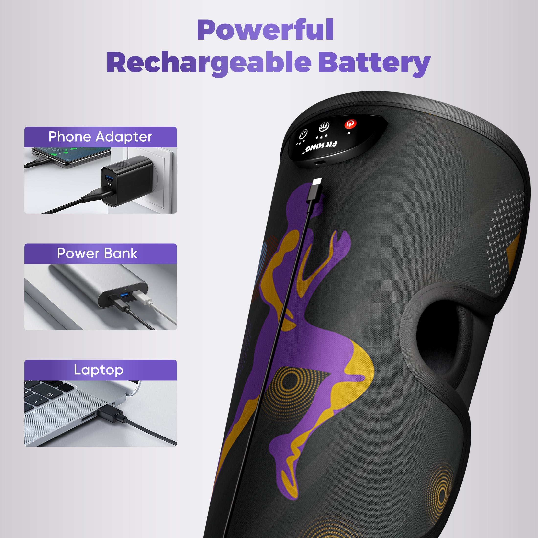 FIT KING Rechargeable Leg Massager with Heat | FT-3151A