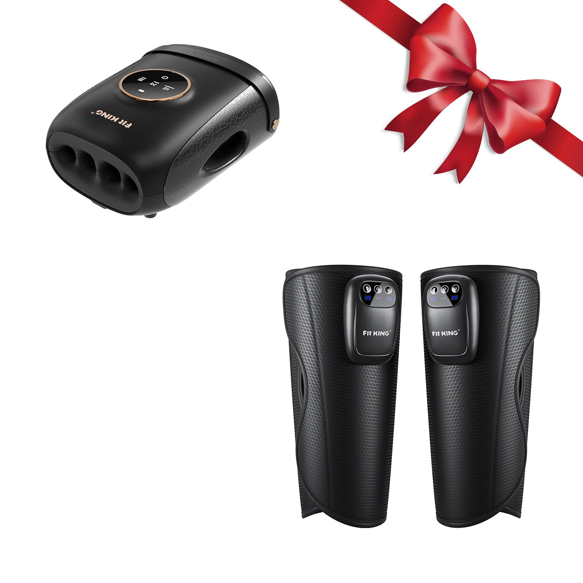 FIT KING Cordless Leg Massager for On-the-Go Relief FT-058A & FIT KING Finger and Hand Massager with Heat FT-095H