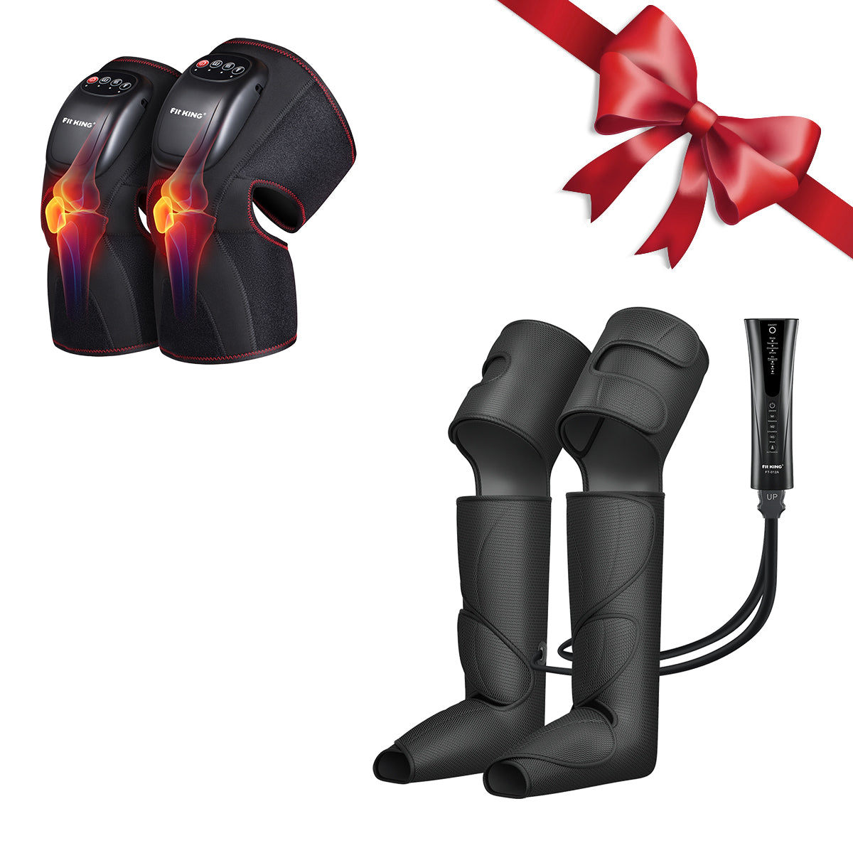 FIT KING Full Leg Air Compression Massager FT-012A & Knee Massager FT-032K