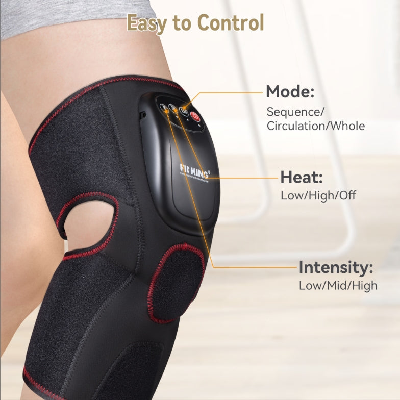 FIT KING Knee Massager for Circulation, Air Compression Knee Massager with Heat for Arthritis, FSA/HSA Eligible