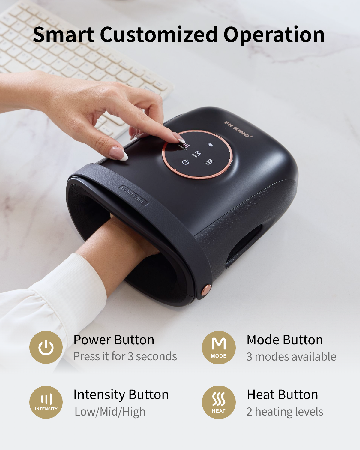 FIT KING Finger and Hand Massager with Heat | FT-095H