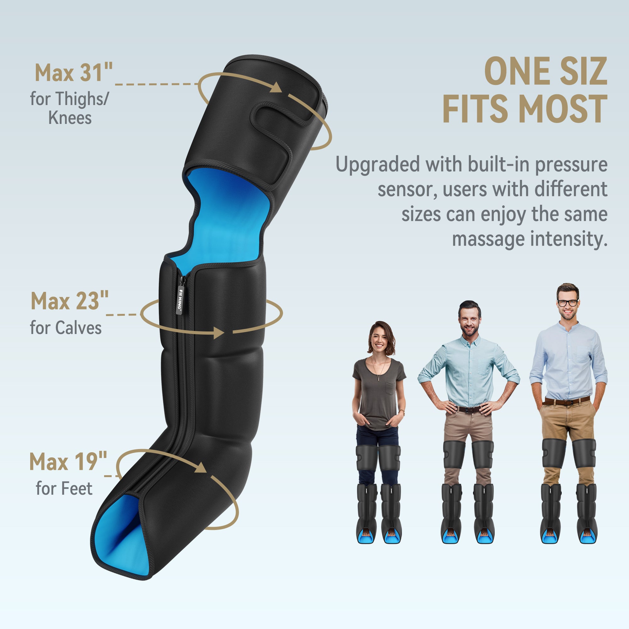 FIT KING Leg Massager with Heat for Circulation, Upgraded Calf Thigh Foot Compression Boots Massager, FSA/HSA Eligible