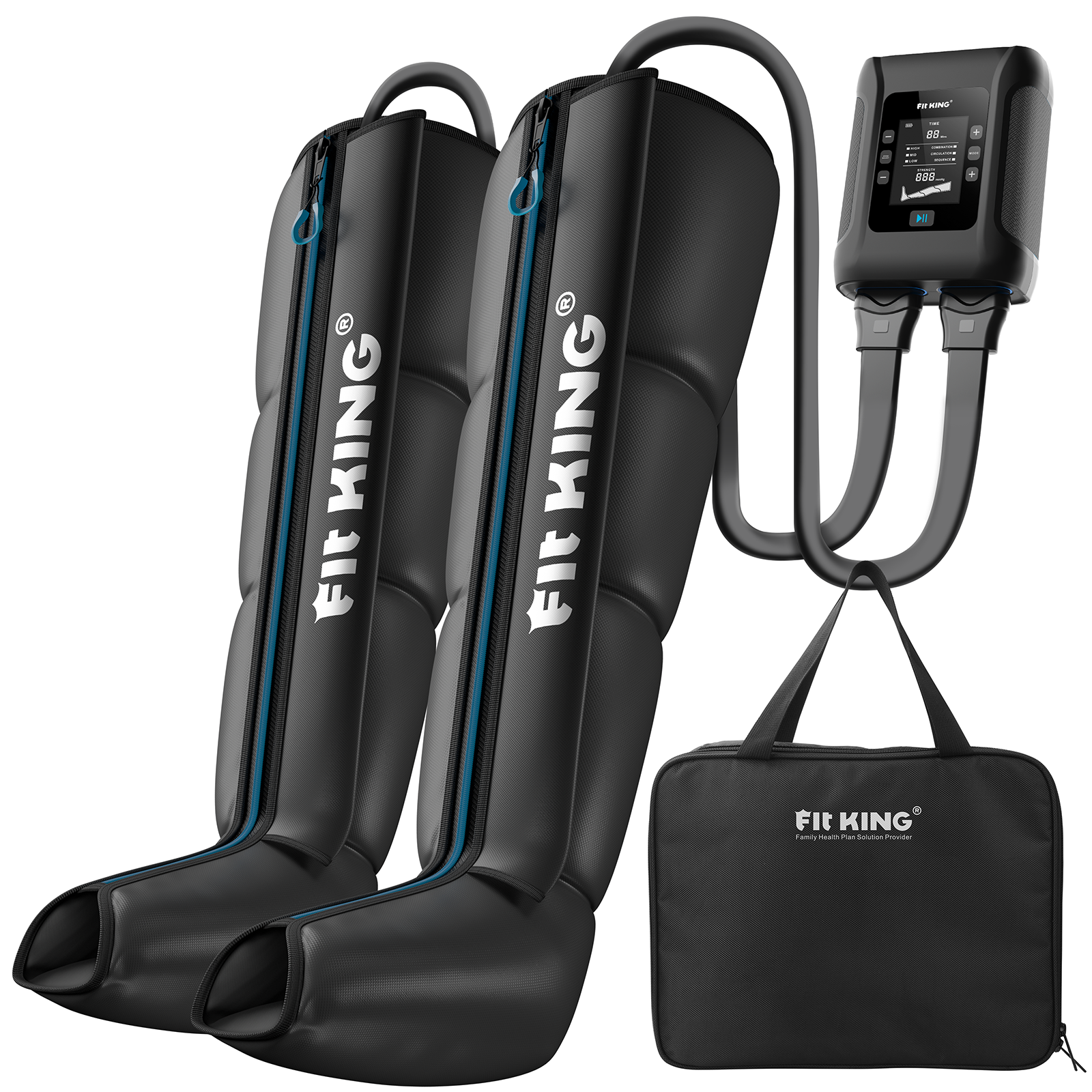 *New* FIT KING Recovery Power Pro Full Leg Compression Massage Boots FT-091A&109A & Wearable Neck Massager FT-056N
