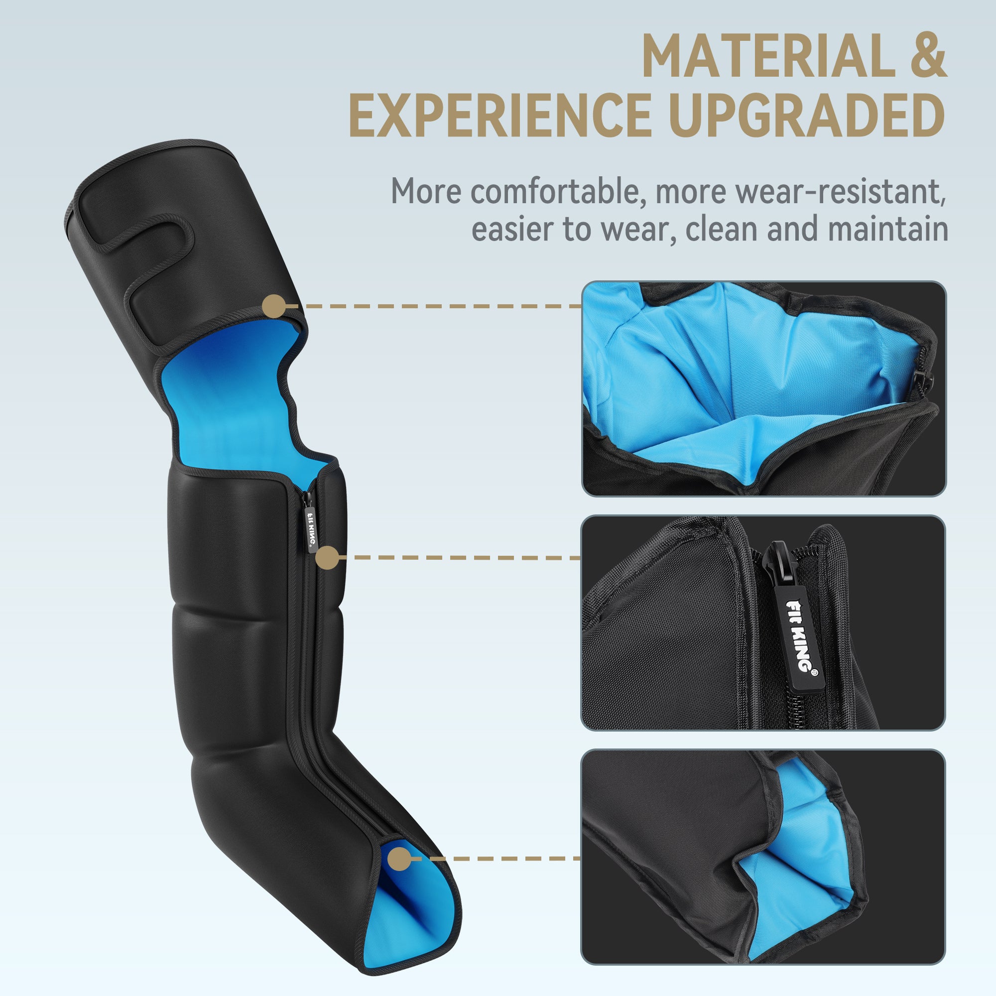 FIT KING Leg Massager with Heat for Circulation, Upgraded Calf Thigh Foot Compression Boots Massager, FSA/HSA Eligible