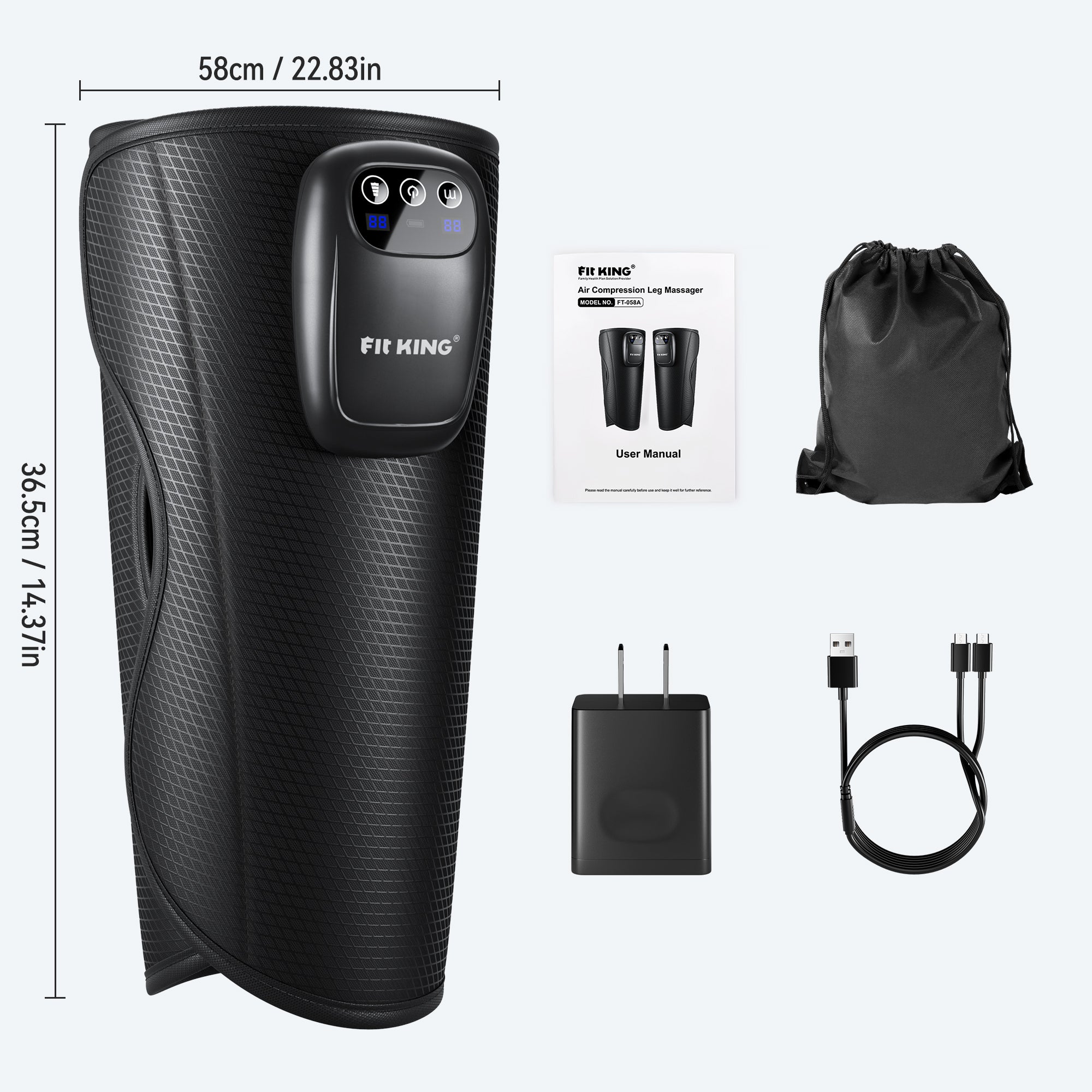 FIT KING Cordless Leg Massager, Calf Massager for Circulation with 3 Modes 3 Intensities for On-the-Go Relief FSA/HSA Eligible