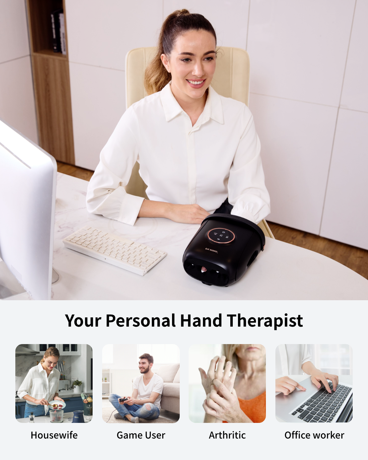FIT KING Finger and Hand Massager with Heat | FT-095H