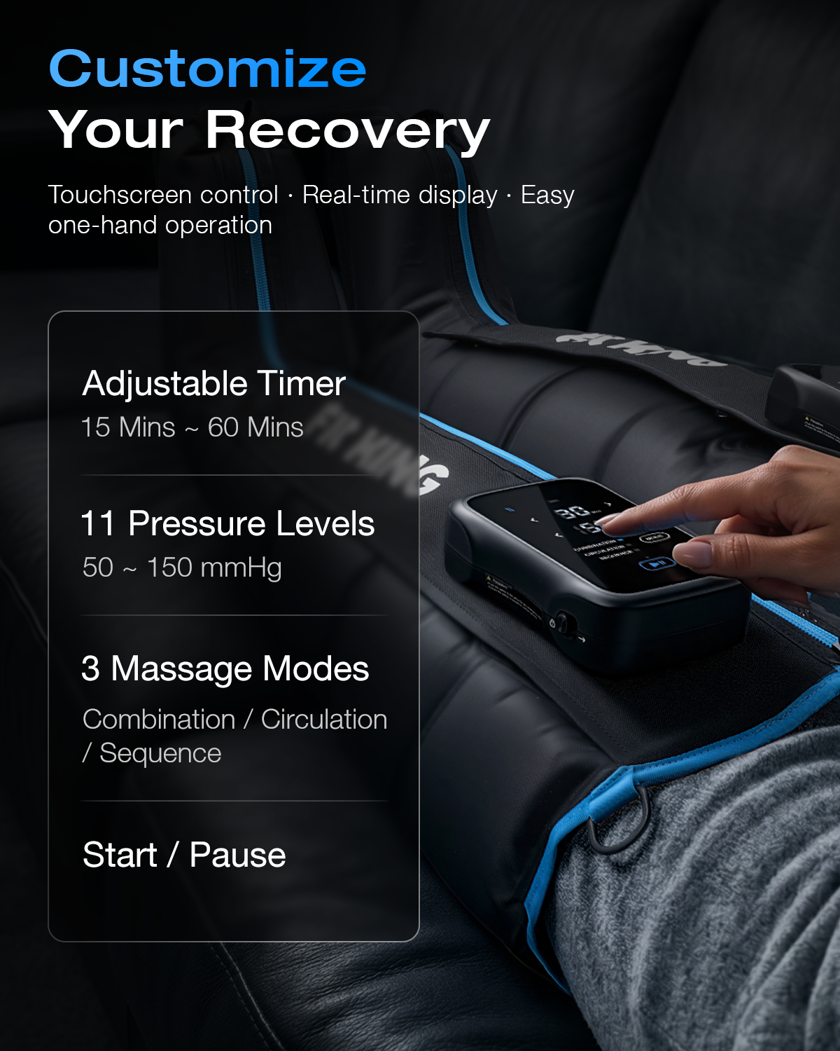 *Newest* FIT KING Professional 5-Chamber Cordless Air Compression Recovery System | FT-130A