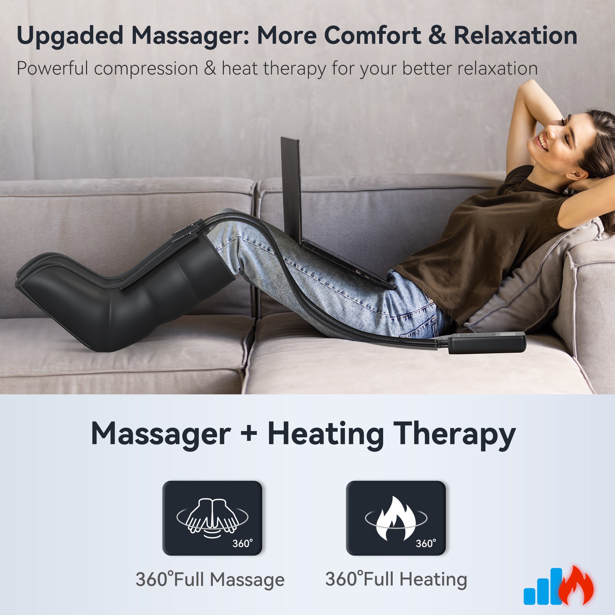 FIT KING Upgraded Leg Massager with Soothing Heat | FT-081A