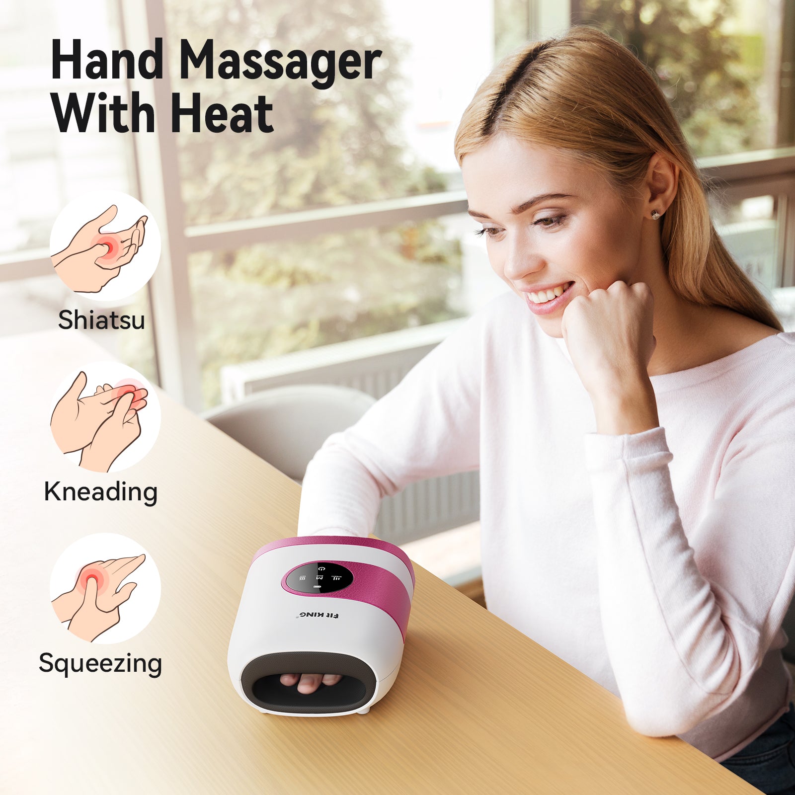 FIT KING Advanced Leg Compression Massager with Heat FT-057A & Hand Massager with Heat FT-085H