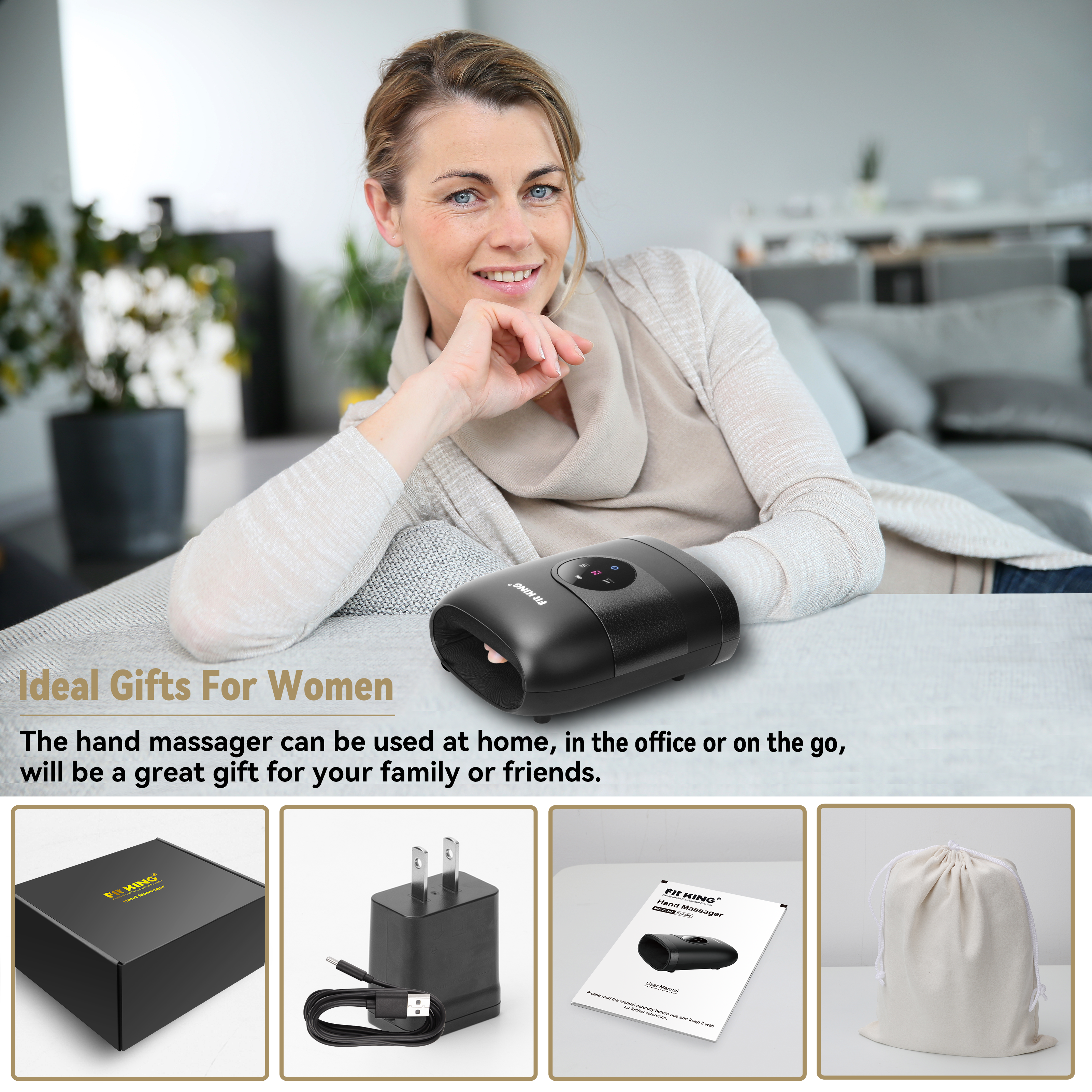 FIT KING Hand Massager with Advanced Heat Therapy | FT-085H