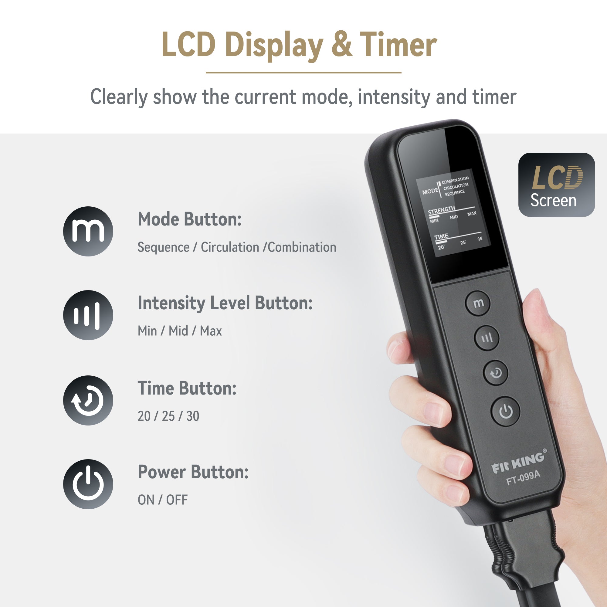 FIT KING Premium Full Leg Massager with Heat FT-076A & Knee Massager FT-032K