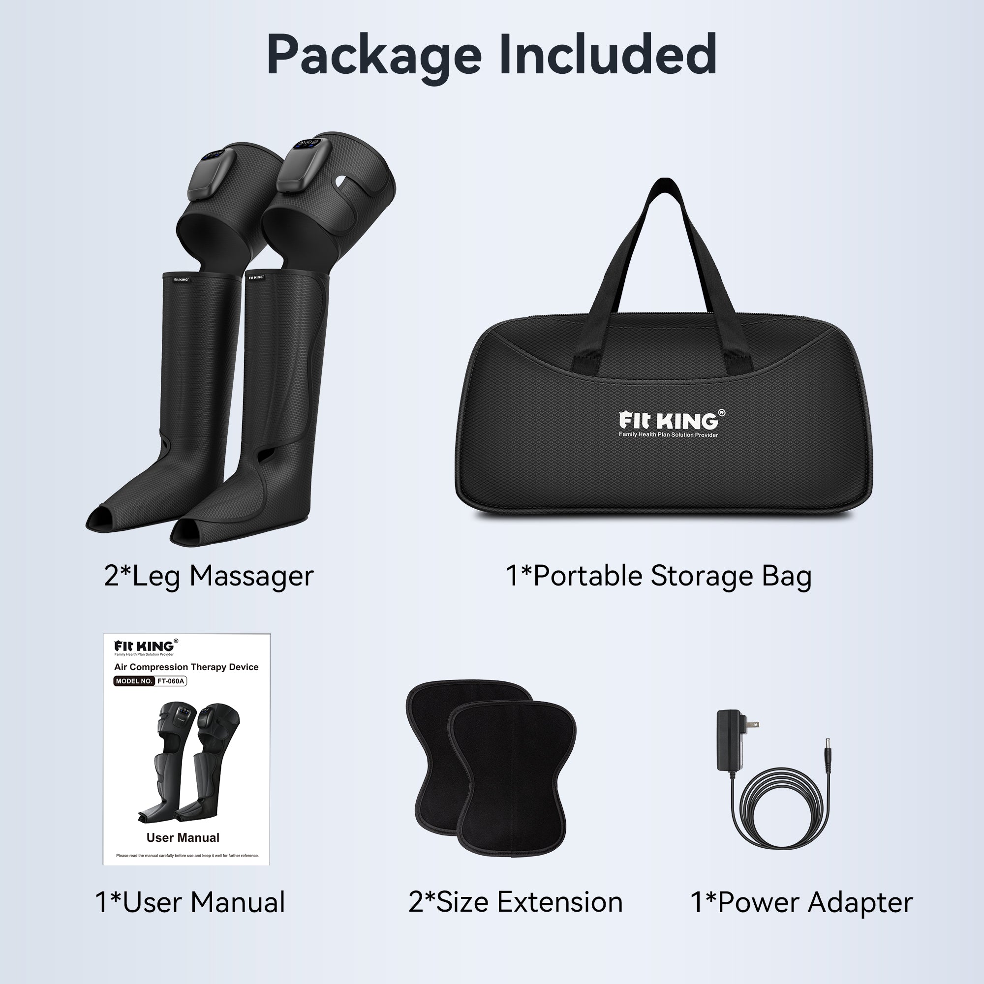 FIT KING Cordless Full Leg Massager, Rechargeble Air Compression Massager for Foot and Legs FSA/HSA Eligible