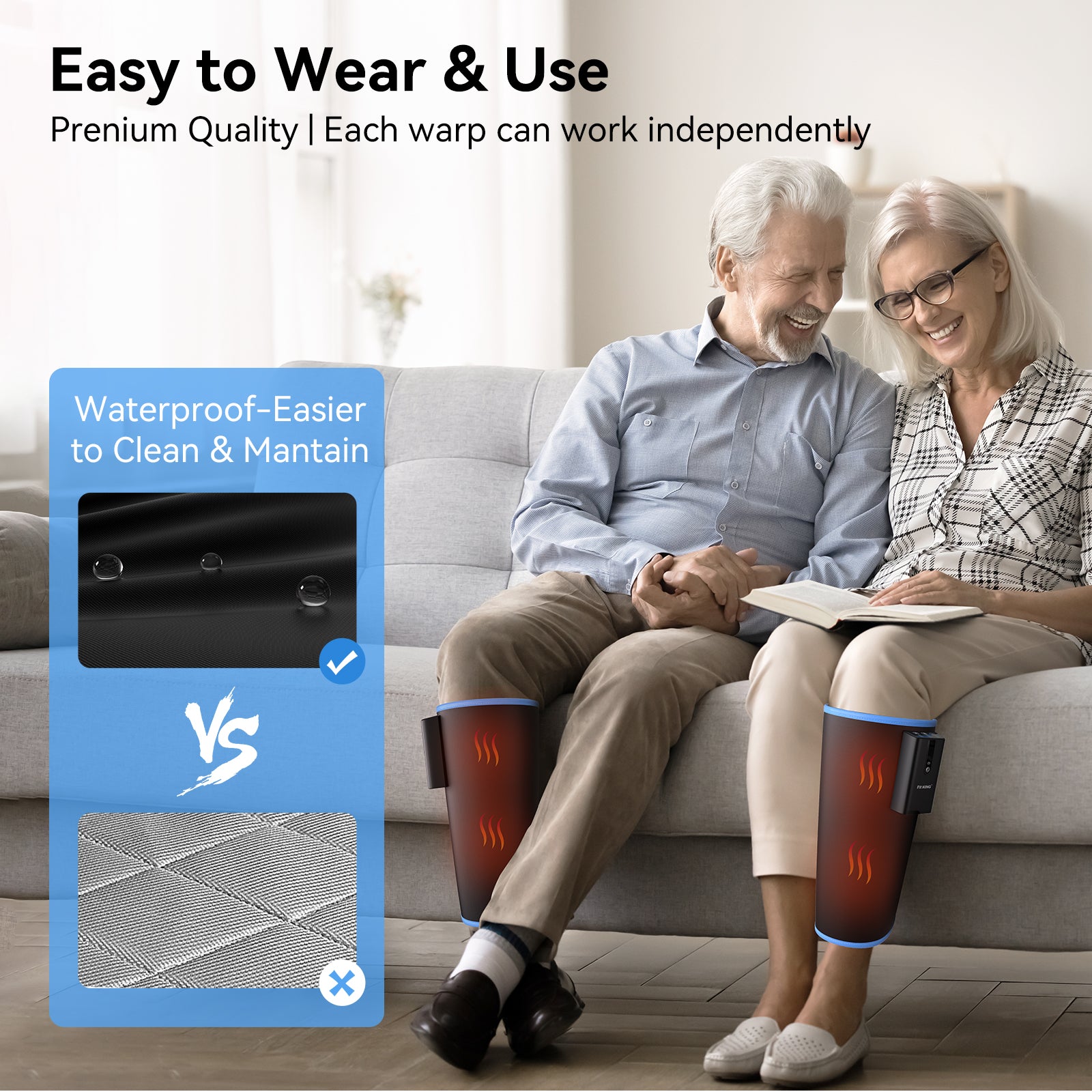 *New* FIT KING Upgraded Cordless Calf Massager with Heat & Compression Leg Massager for Circulation | FT-125A / 126A