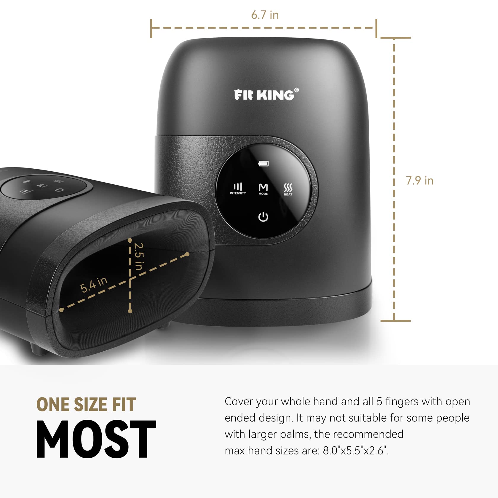 FIT KING Advanced Leg Compression Massager with Heat FT-057A & Hand Massager with Heat FT-085H