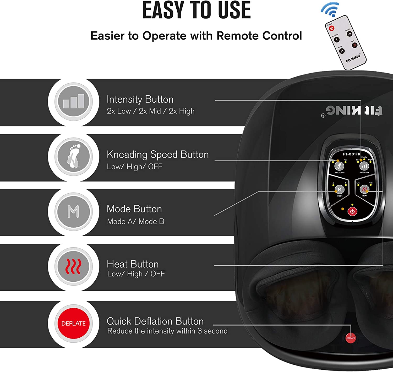 FT-001FR - Shiatsu Foot Massager with Heat