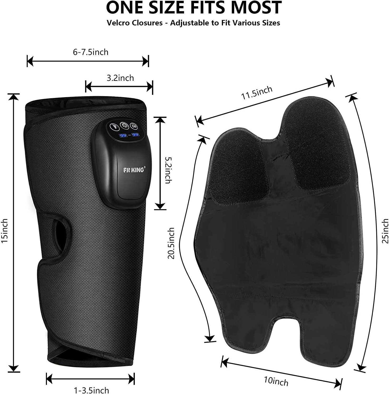 FIT KING Cordless Leg Massager for On-the-Go Relief FT-058A & FIT KING Finger and Hand Massager with Heat FT-095H