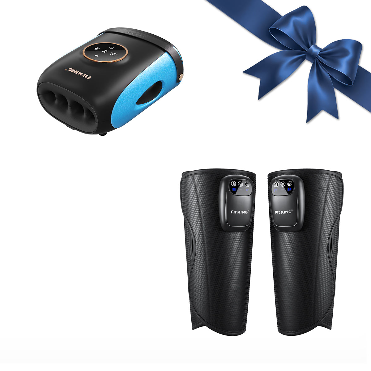 FIT KING Cordless Leg Massager for On-the-Go Relief FT-058A & FIT KING Finger and Hand Massager with Heat FT-095H