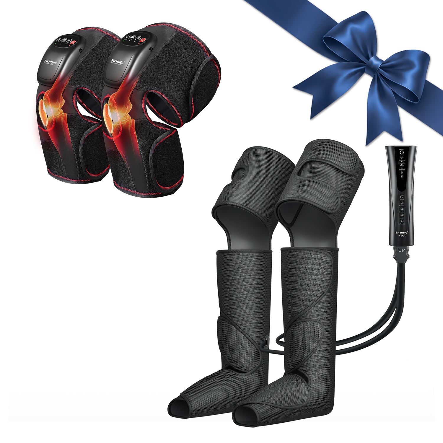 FIT KING Full Leg Air Compression Massager FT-012A & Knee Massager FT-032K