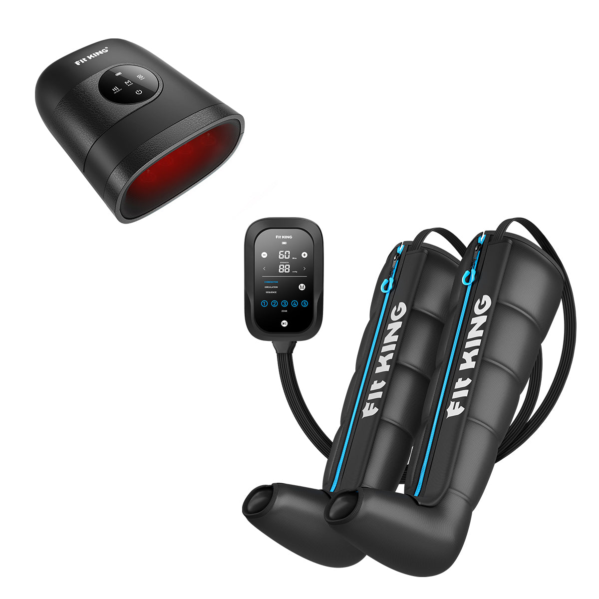 *Newest* FIT KING 5-Zone Faster Recovery System Massager Boots & Hand Massager with Heat Therapy FT-085H