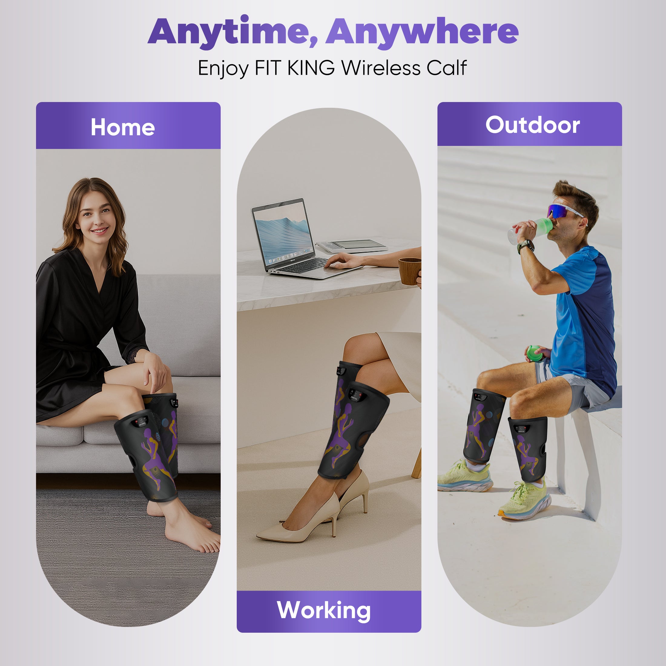 FIT KING Rechargeable Leg Massager with Heat | FT-3151A