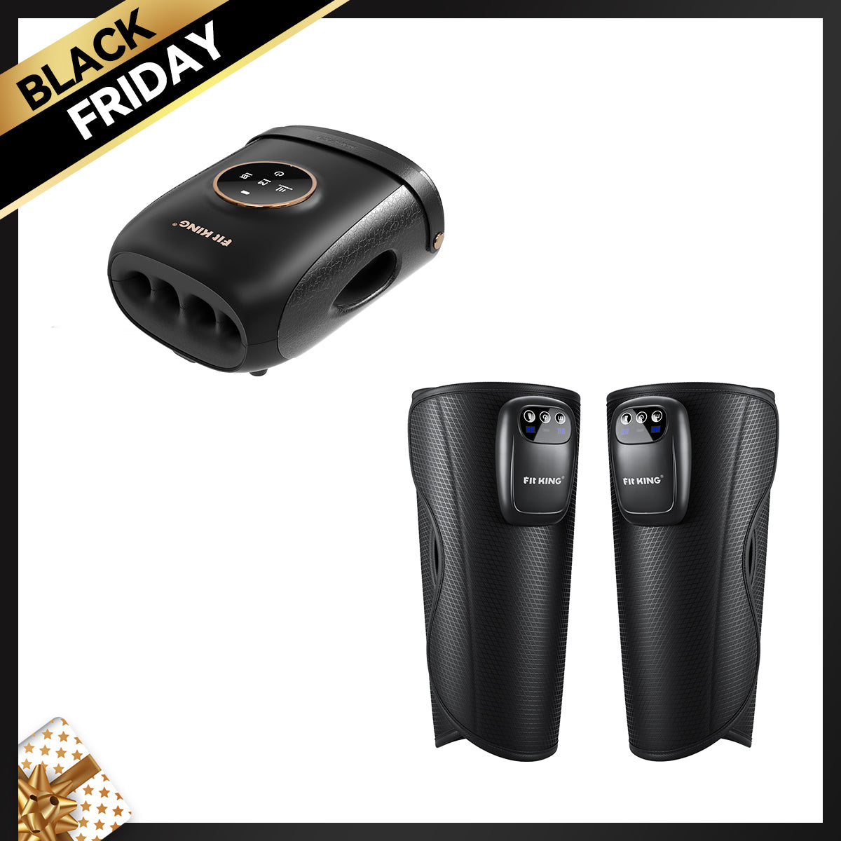 FIT KING Cordless Leg Massager for On-the-Go Relief FT-058A & FIT KING Finger and Hand Massager with Heat FT-095H