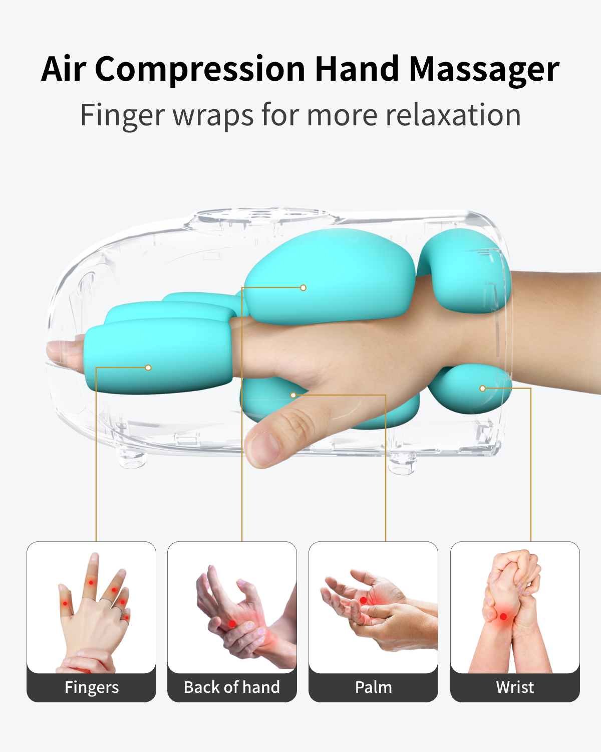 FIT KING Cordless Leg Massager for On-the-Go Relief FT-058A & FIT KING Finger and Hand Massager with Heat FT-095H