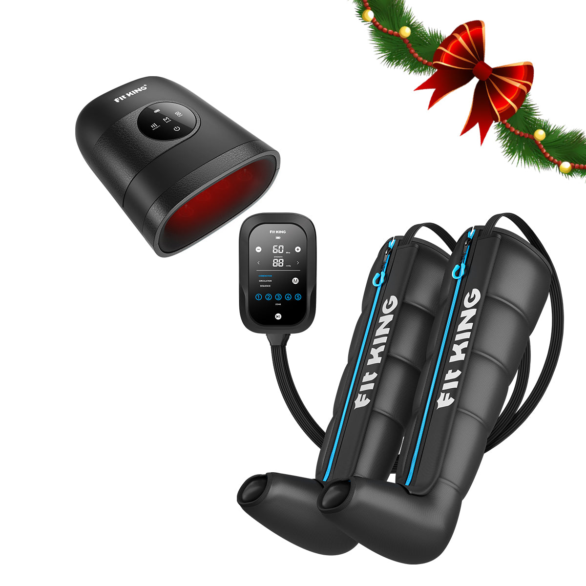 *Newest* FIT KING 5-Zone Faster Recovery System Massager Boots & Hand Massager with Heat Therapy FT-085H