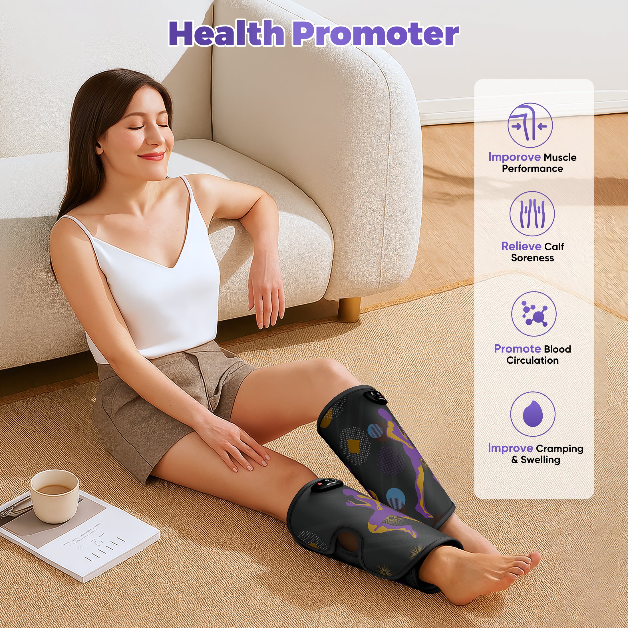 FIT KING Rechargeable Leg Massager with Heat | FT-3151A