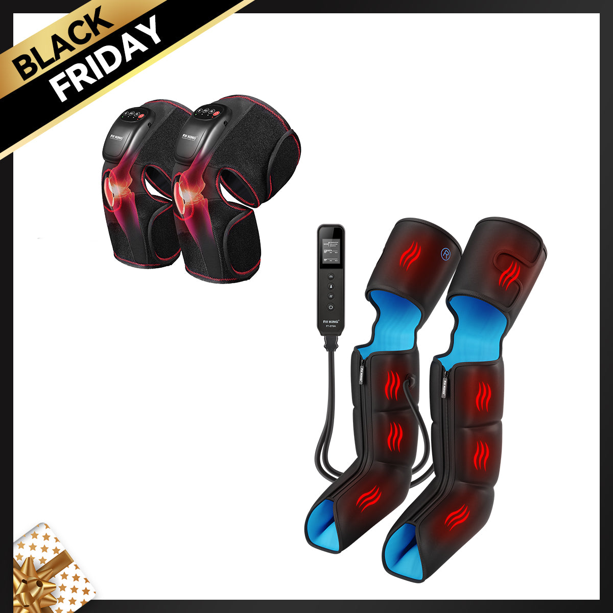 FIT KING Premium Full Leg Massager with Heat FT-076A/FT-099A & Knee Massager FT-032K