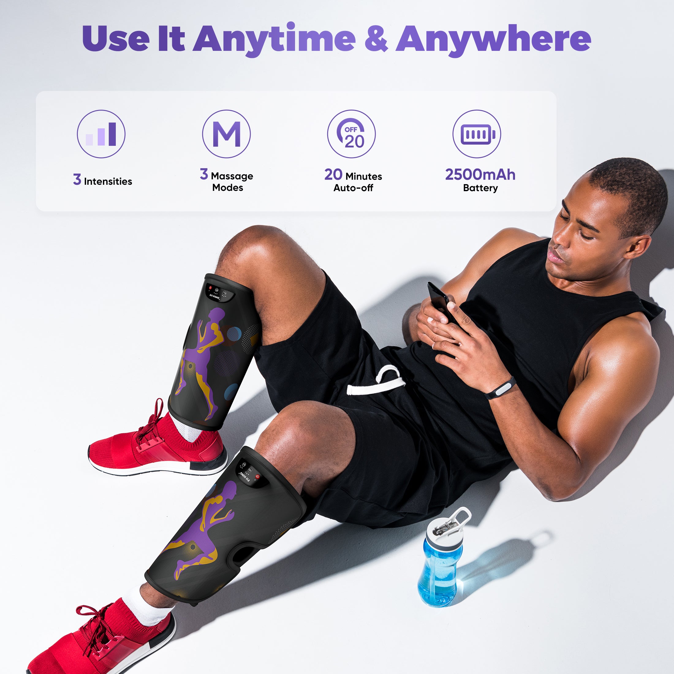 FIT KING Rechargeable Leg Massager with Heat | FT-3151A