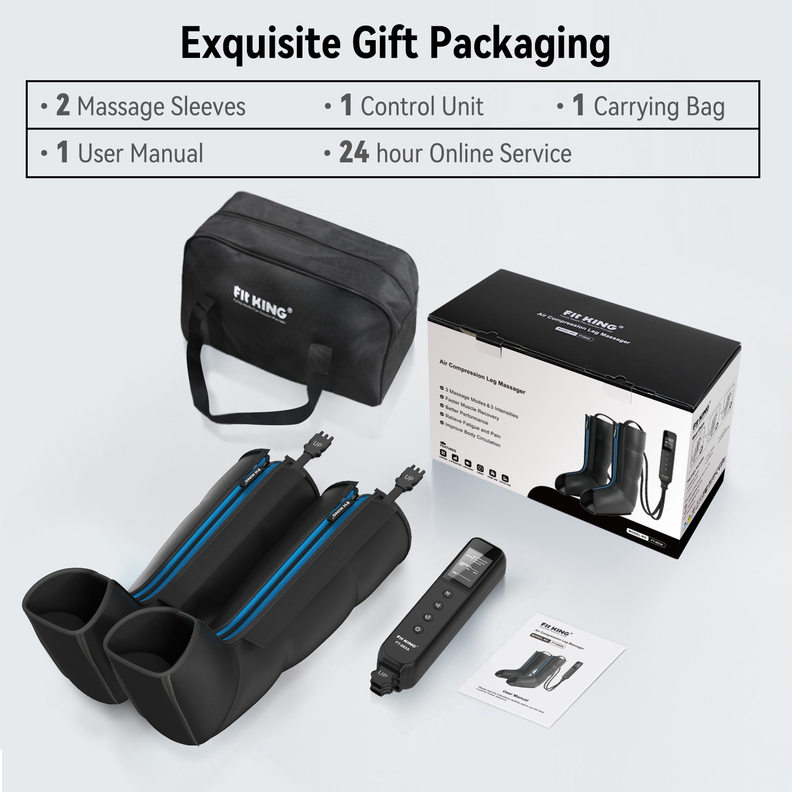 FIT KING Upgraded Leg Massager with Soothing Heat ｜ FT-081A / FT-093A