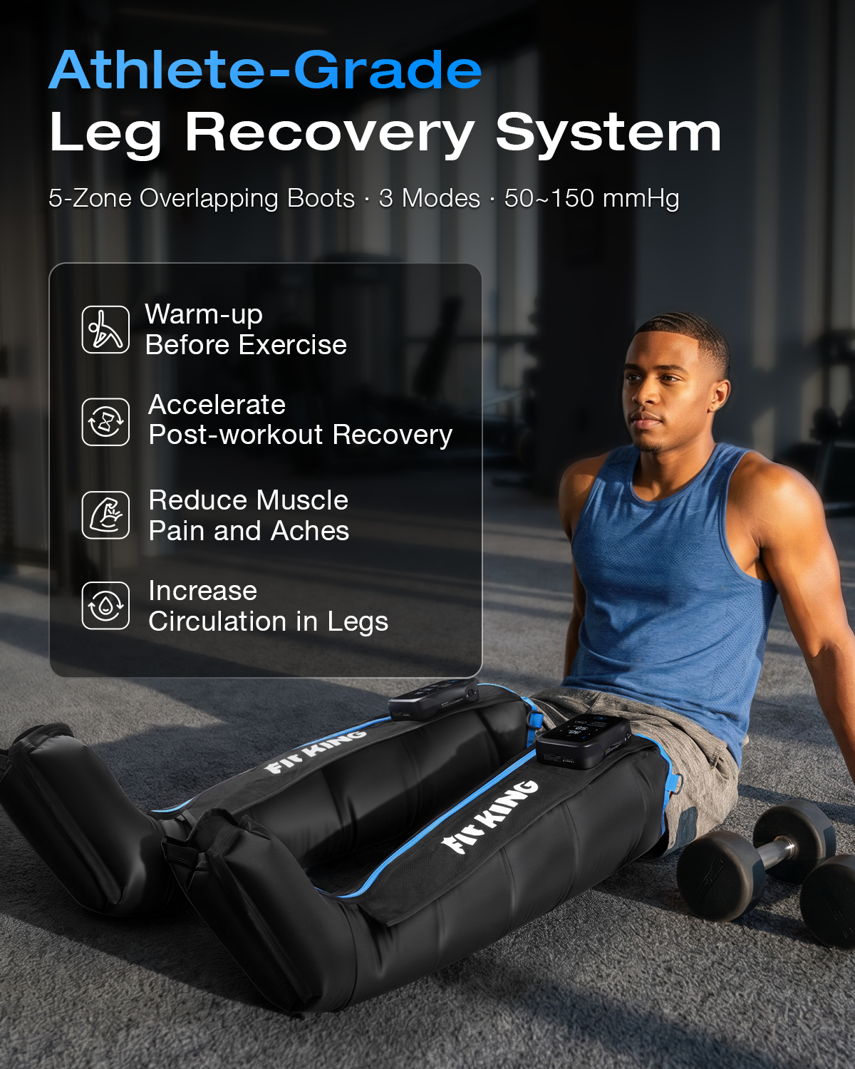 *Newest* FIT KING Professional 5-Chamber Cordless Compression Recovery Boots | FT-130A