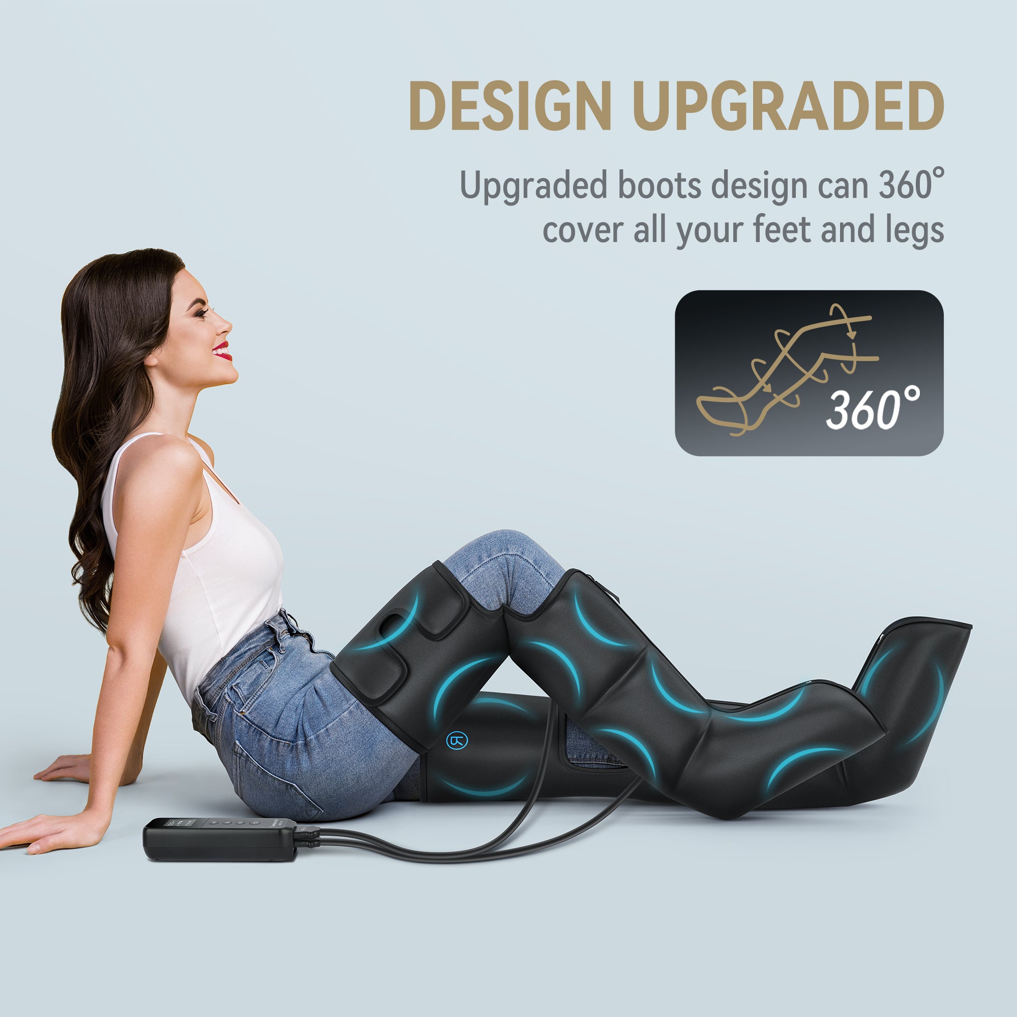 FIT KING Leg Massager with Heat for Circulation, Upgraded Calf Thigh Foot Compression Boots Massager, FSA/HSA Eligible