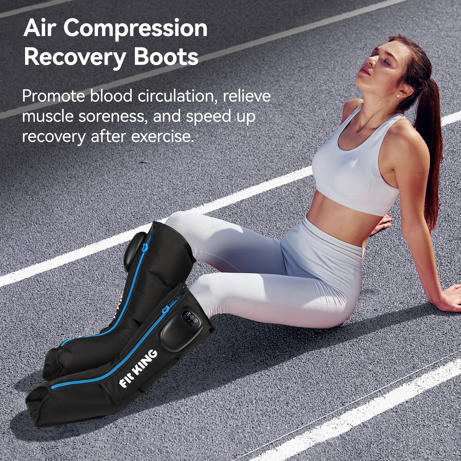 FIT KING Cordless Foot & Calf Compression Massage Boots | FT-133A