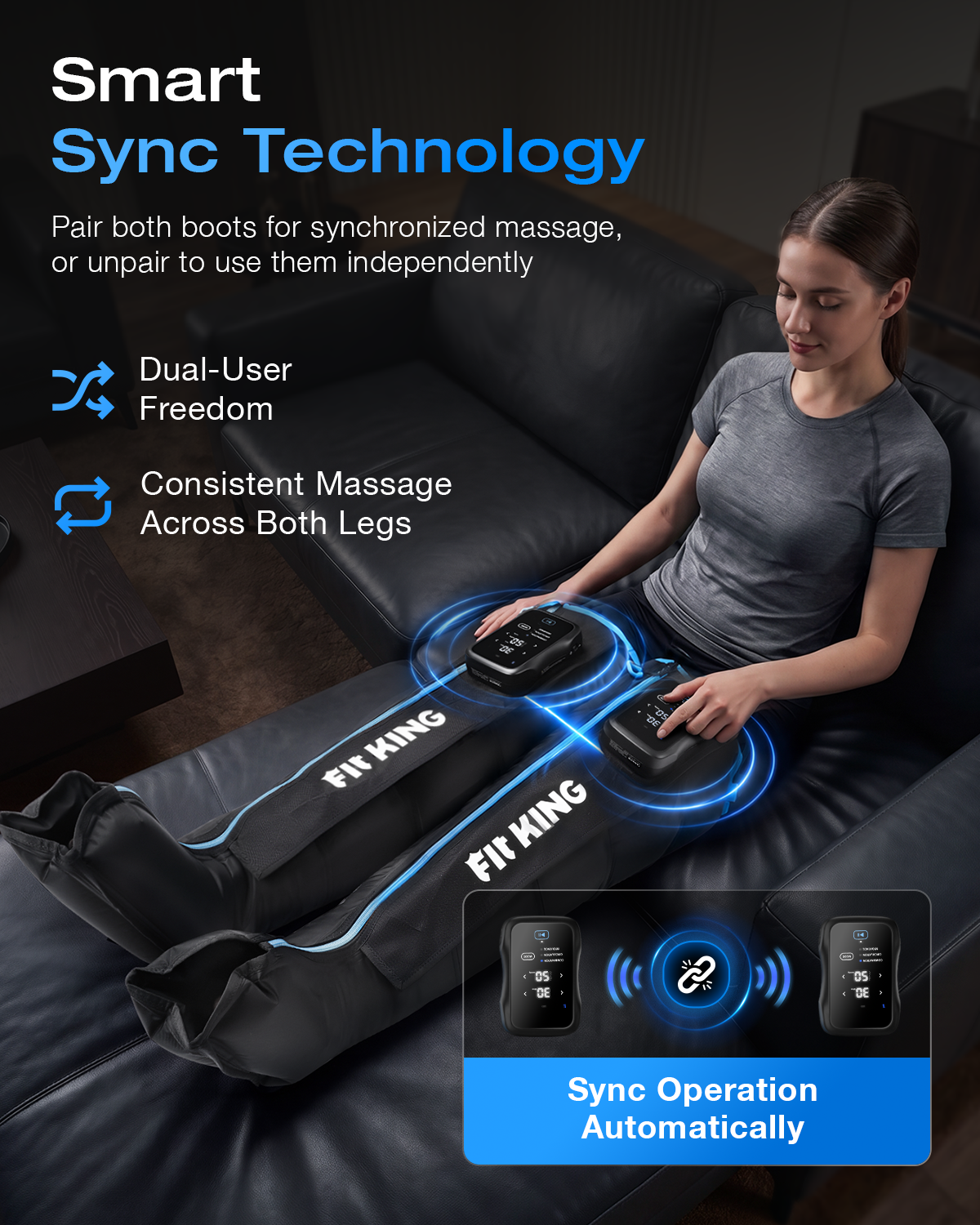*Newest* FIT KING Professional 5-Chamber Cordless Compression Recovery Boots | FT-130A