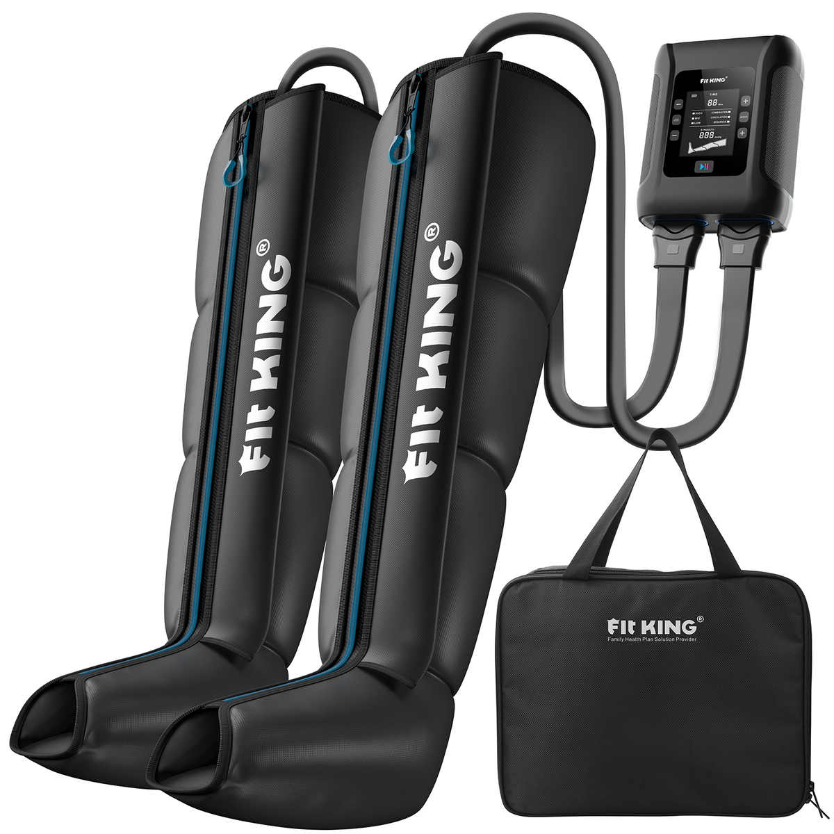 Compression Boots Blue *New* FIT KING Recovery Power Pro Full Leg Compression Massage Boots