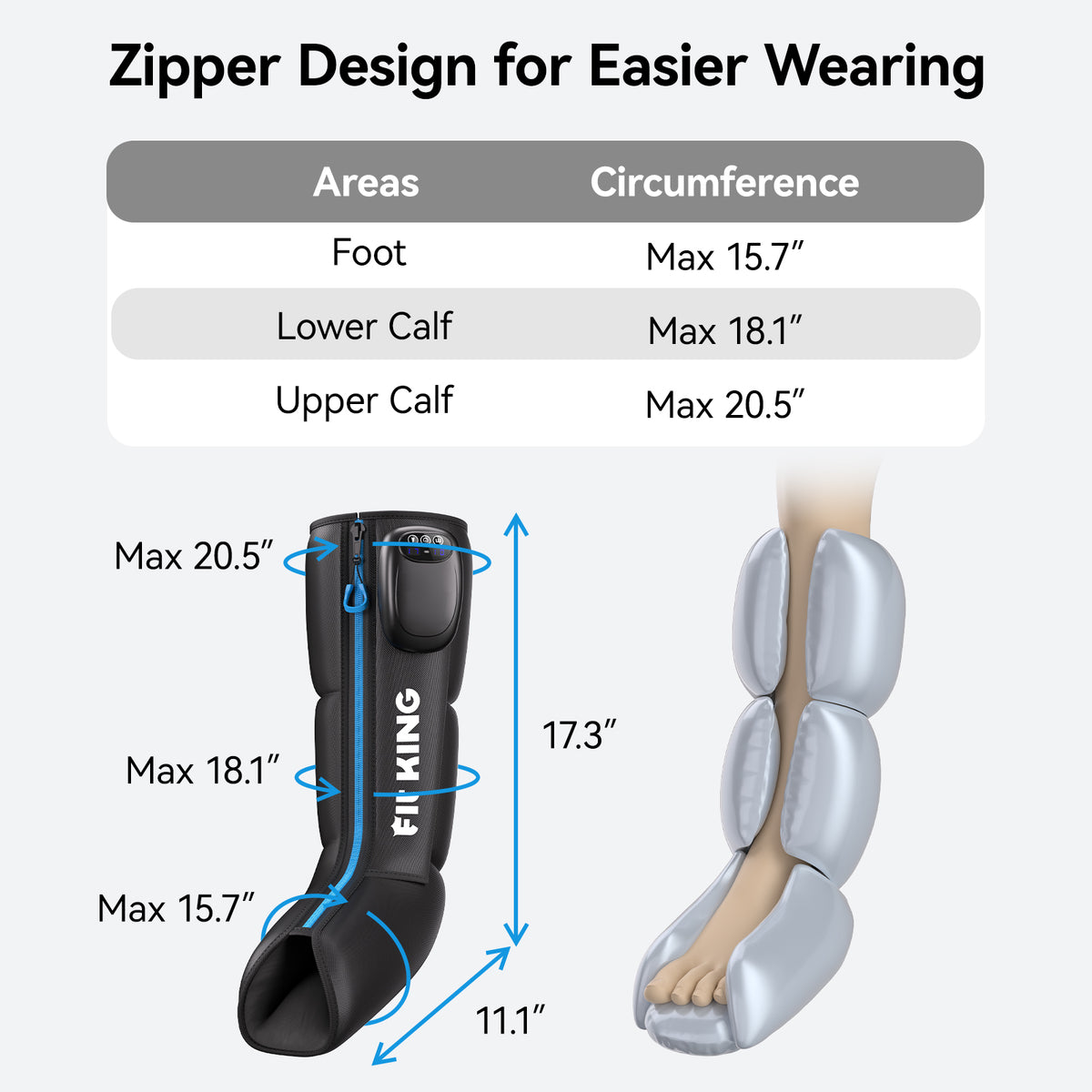 FIT KING Cordless Foot & Calf Compression Massage Boots | FT-133A