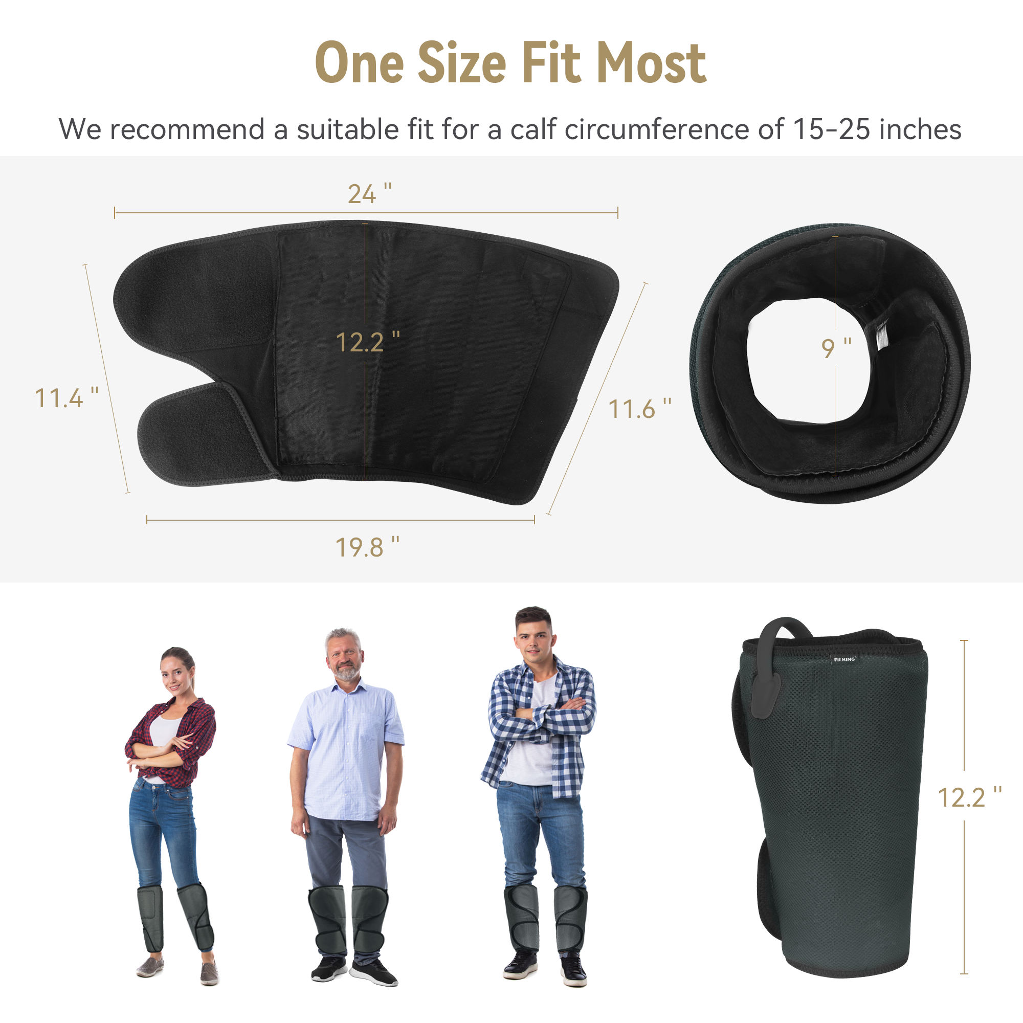 FIT KING Leg Massager for Circulation, Calf Air Compression Massager with Heat, Gift for Mom Dad Women Men FSA/HSA Eligible