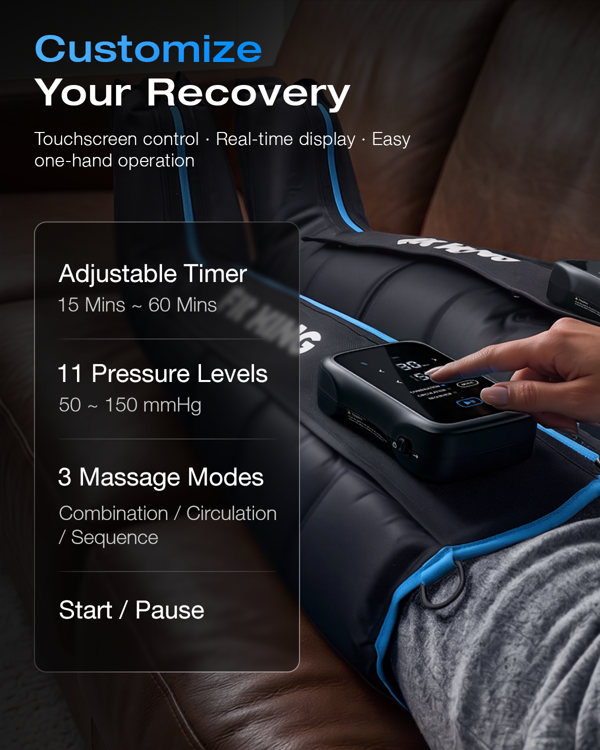 *Newest* FIT KING Professional 5-Chamber Cordless Compression Recovery Boots | FT-130A