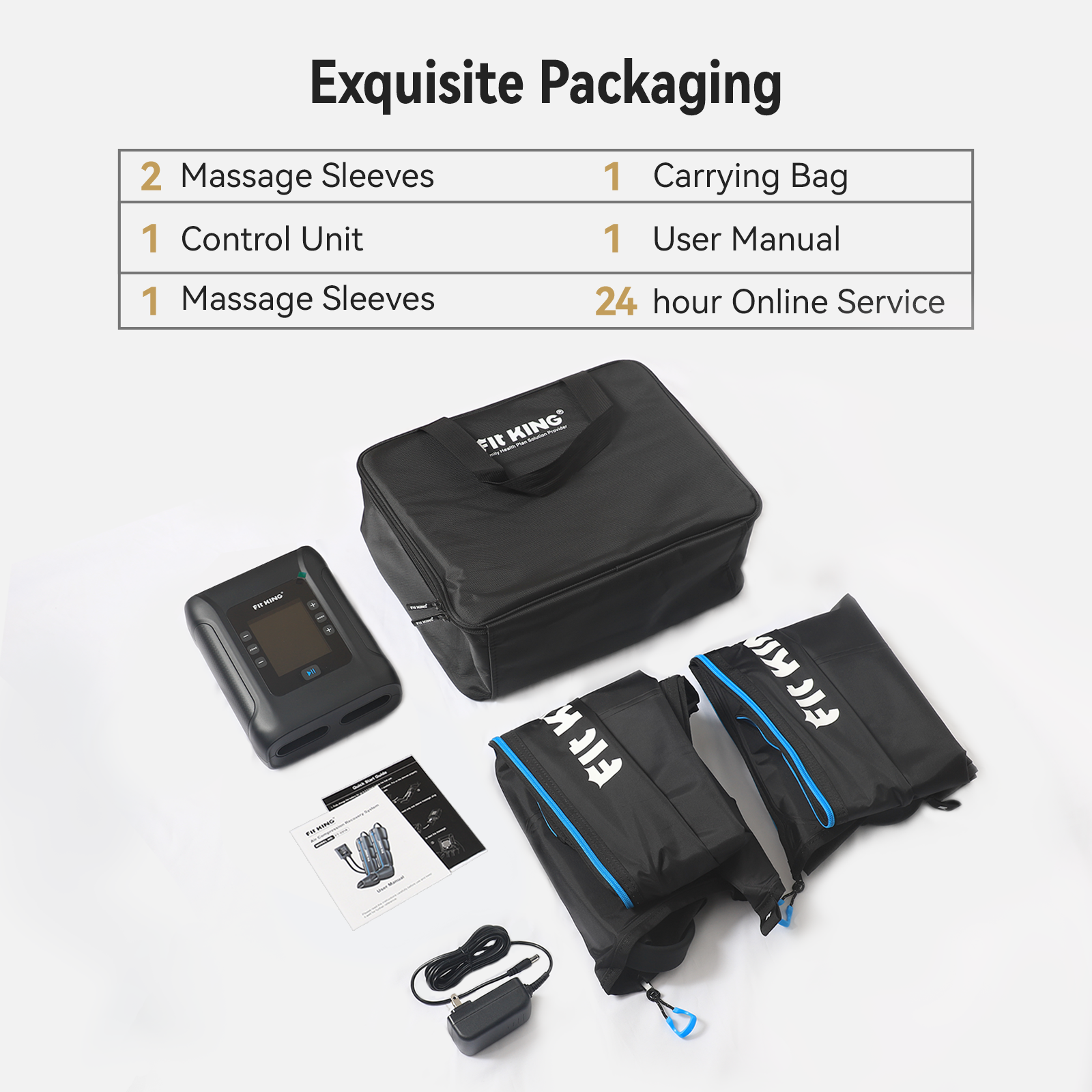 *New* FIT KING Recovery Power Pro Full Leg Compression Massage Boots | FT-091A&109A