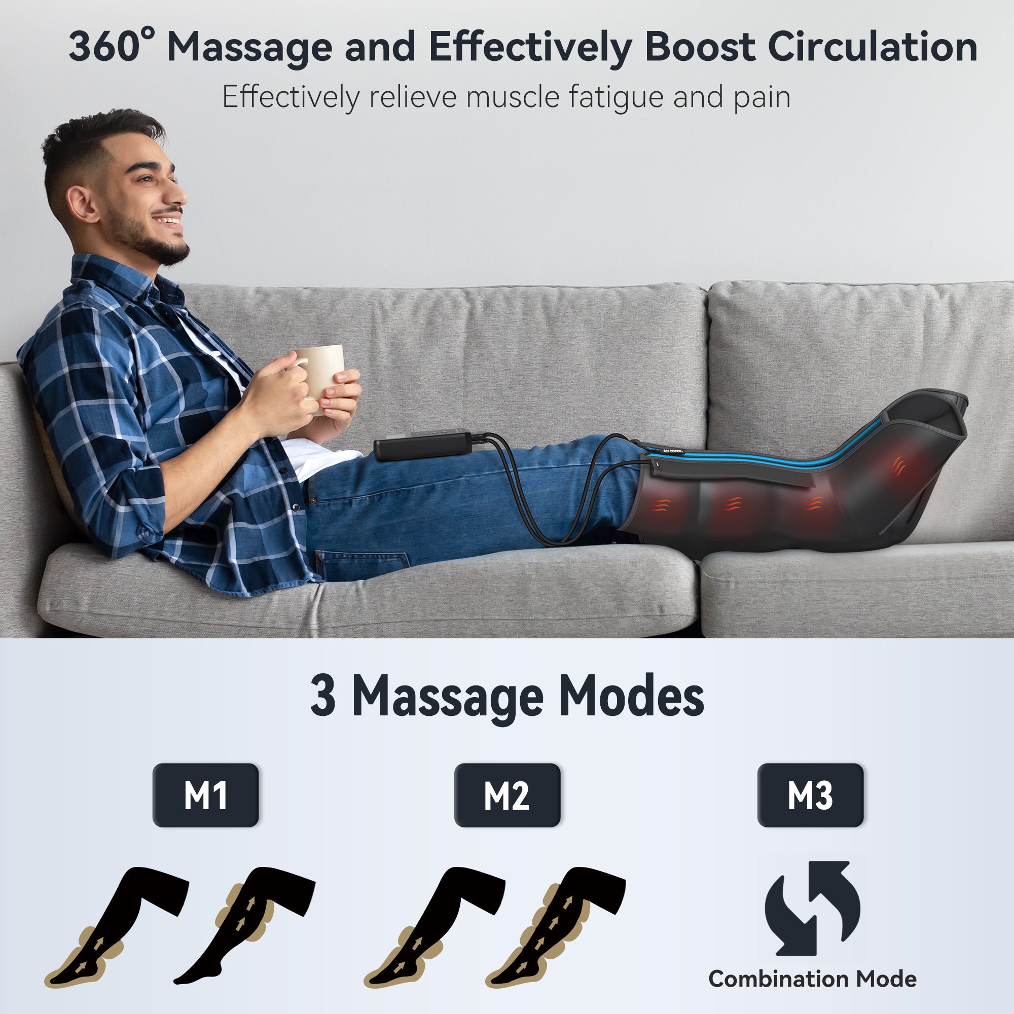 FIT KING Upgraded Leg Massager with Soothing Heat ｜ FT-081A