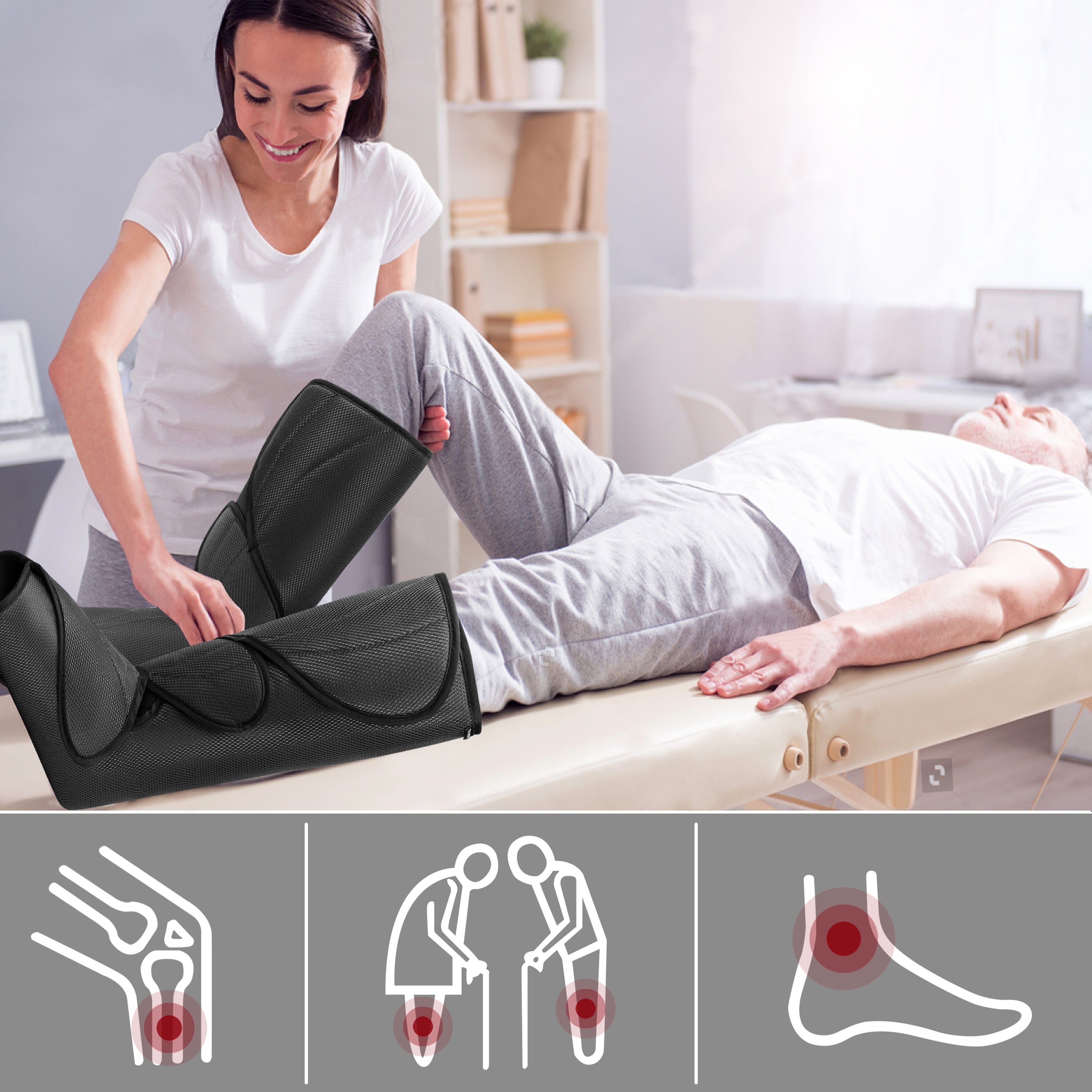 FIT KING Advanced Foot & Leg Compression Massager with Heat Therapy | FT-057A