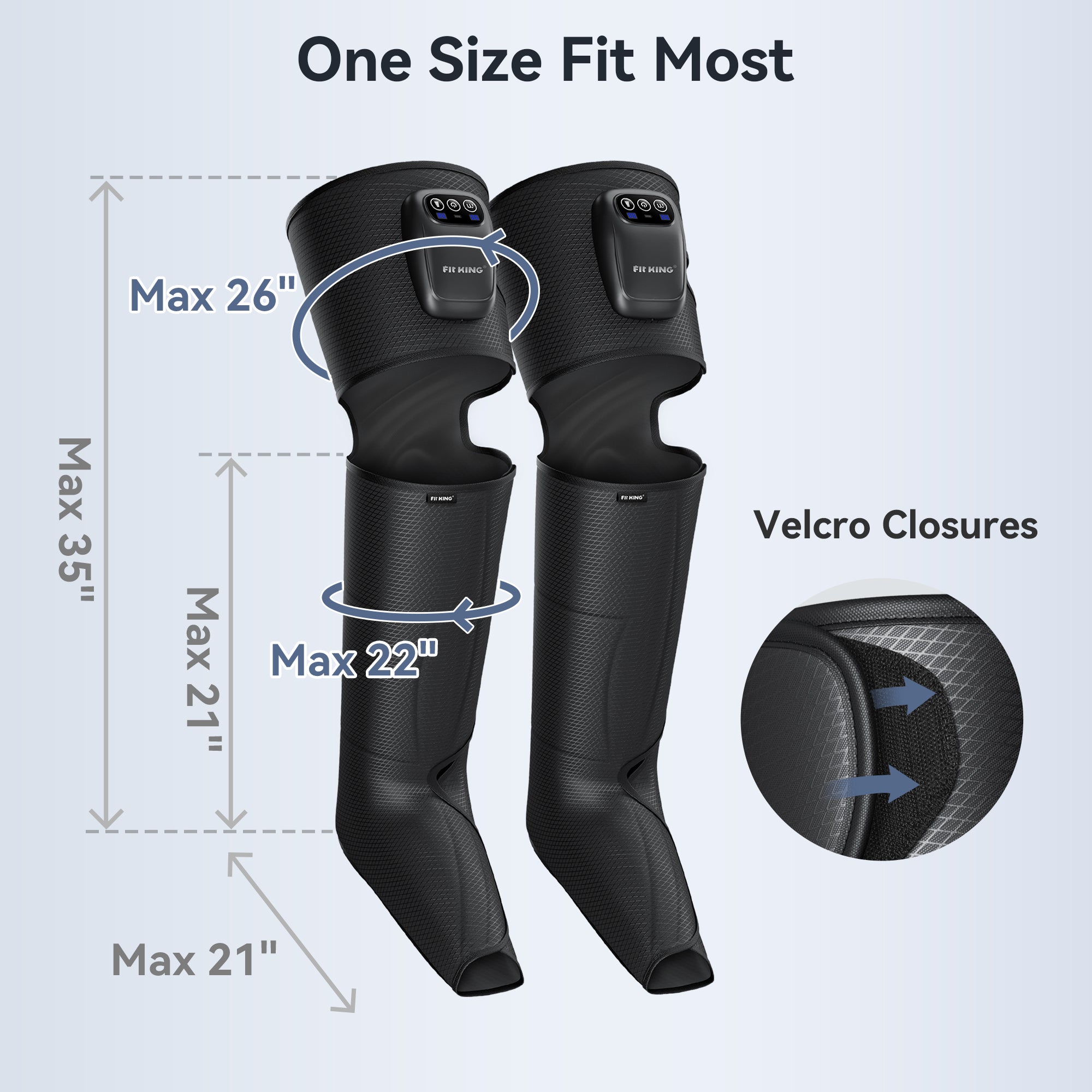 FIT KING Cordless Full Leg Massager, Rechargeble Air Compression Massager for Foot and Legs FSA/HSA Eligible