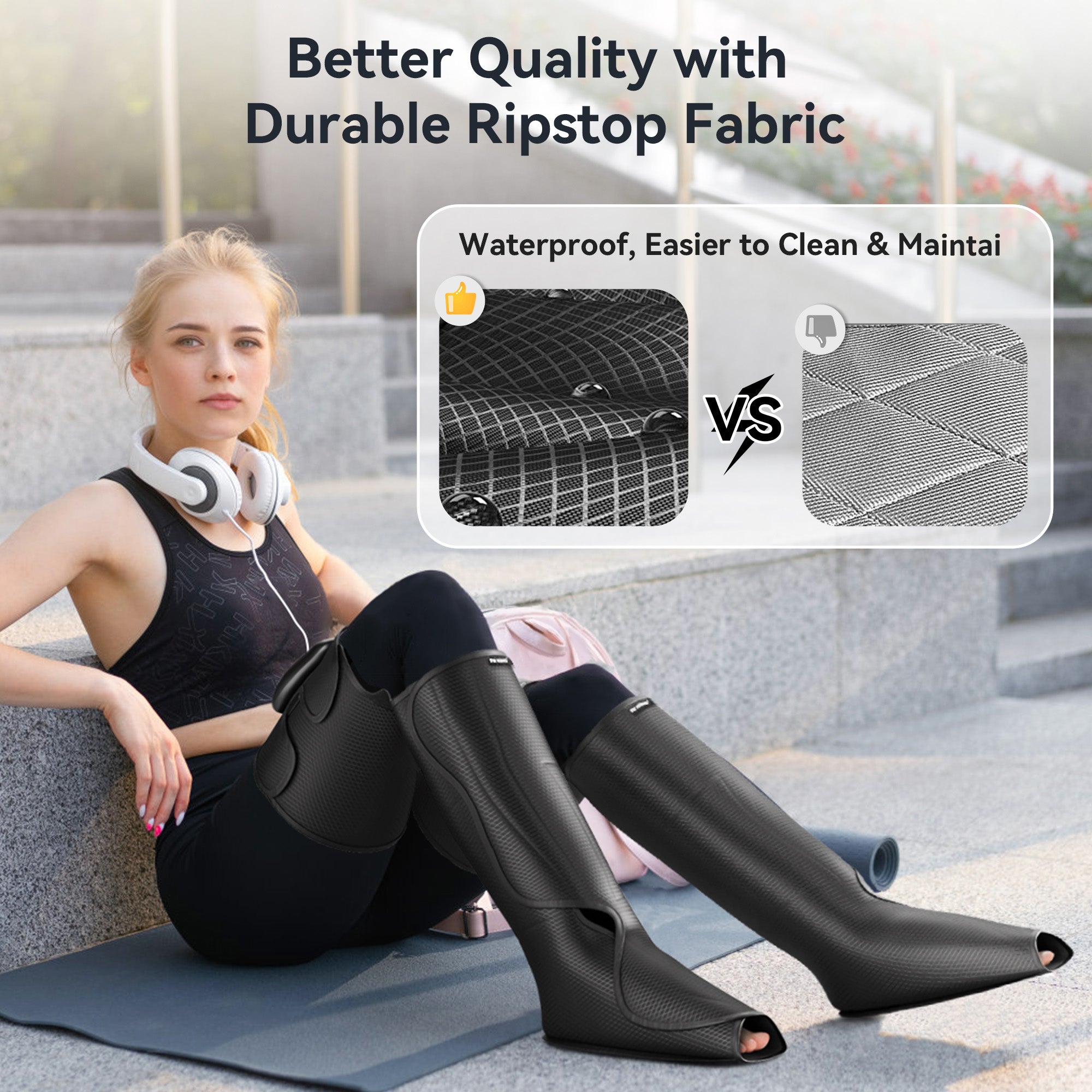 FIT KING Cordless Full Leg Massager, Rechargeble Air Compression Massager for Foot and Legs FSA/HSA Eligible