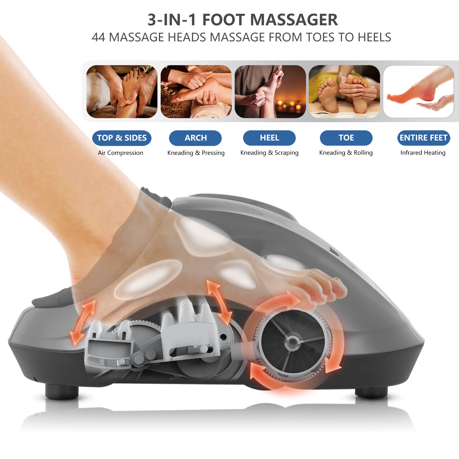 FT-001FR - Shiatsu Foot Massager with Heat