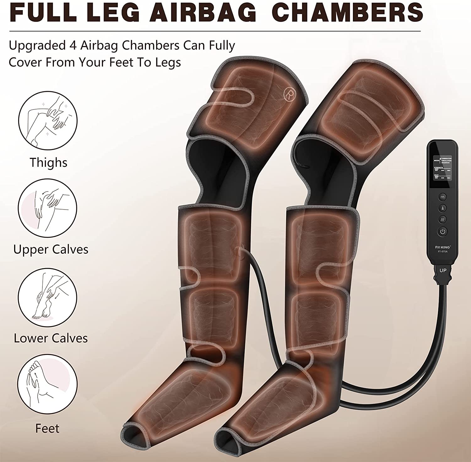 FIT KING Full Leg Massager with Advanced Heat Therapy | FT-075A