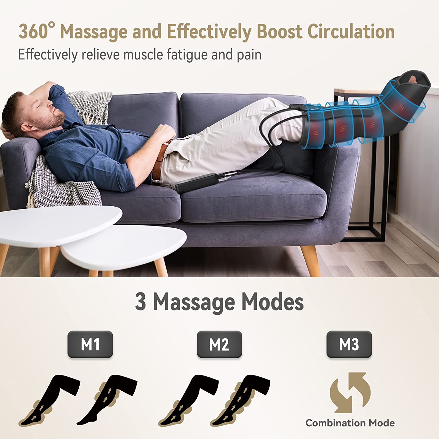 FIT KING Upgraded Leg Massager with Soothing Heat ｜ FT-081A