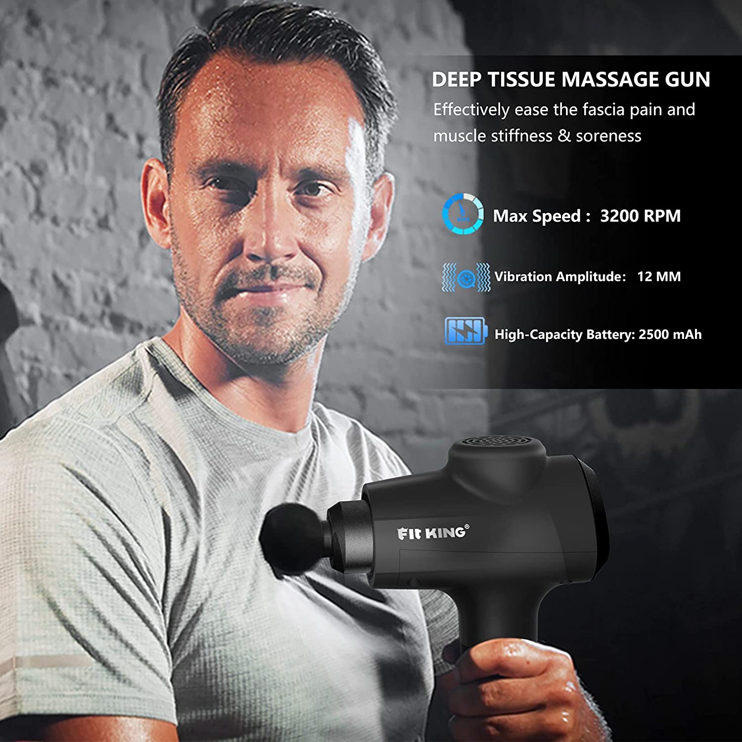 FIT KING Ultimate Deep Tissue Percussion Massage Gun | FT-025G